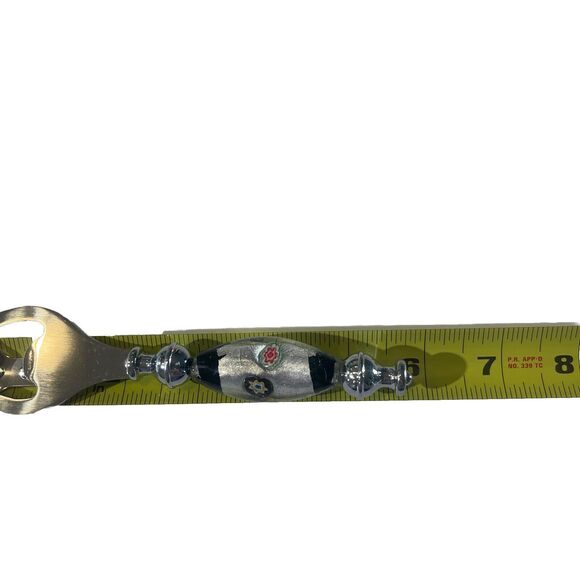 Bottle Opener 6" Stainless Steel With Hand Blown Glass Handle From Murano, Italy - Picture 5 of 7